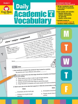 cover image of Daily Academic Vocabulary, Grade 4